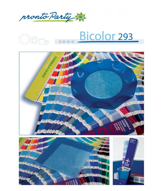 Piatti Piani di Carta a Petalo Bicolore Turchese - Blu Cobalto 27 cm 2 confezioni