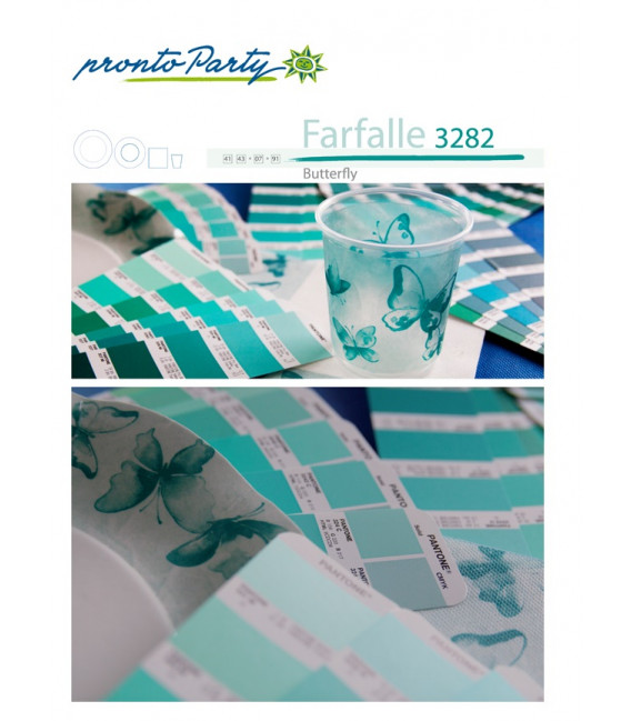 Bicchieri di Plastica PPL Farfalla Verde 250 cc 3 confezioni