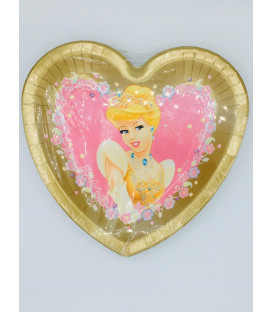 Piatto Piano Grande di Carta a Cuore Princess Royal Cenerentola Disney