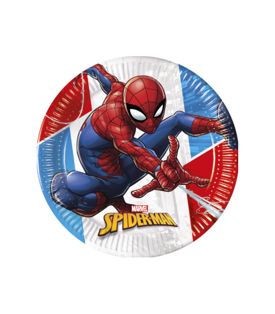 Piatto Piano Compostabile SpiderMan Super Hero 23 cm