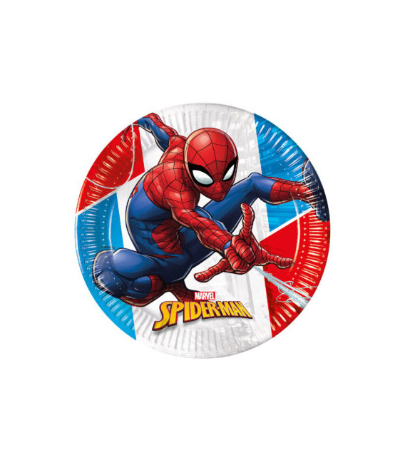 Piatto Piano Compostabile SpiderMan Super Hero 20 cm
