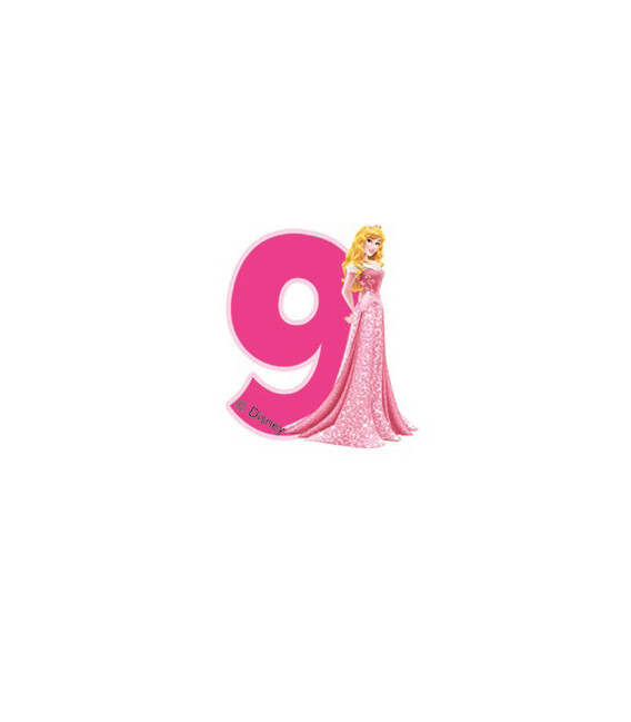 Birthday Candle N. 9 Princess Aurora Disney