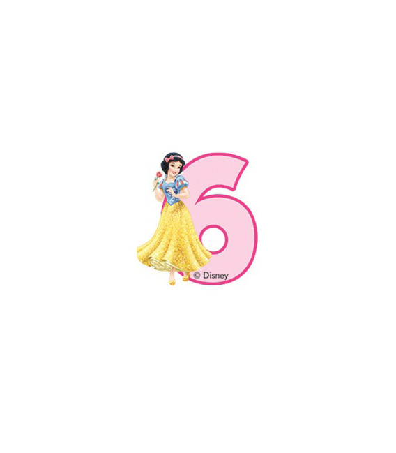 Birthday Candle N. 6 Princess Biancaneve Disney