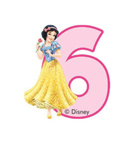 Birthday Candle N. 6 Princess Biancaneve Disney