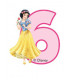 Birthday Candle N. 6 Princess Biancaneve Disney