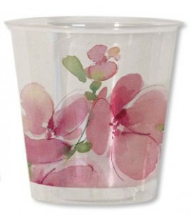 Bicchieri di Plastica Fiore Rosa 300 cc