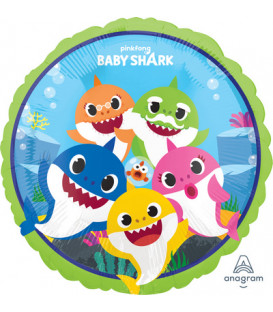 Pallone foil standard 17" - 42 cm Baby Shark 1 pz