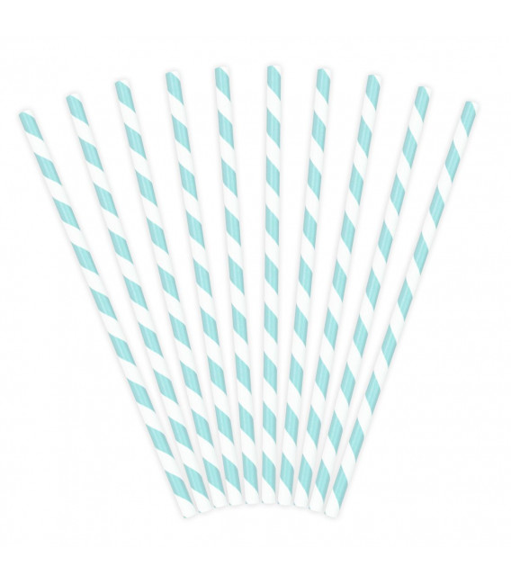 Cannucce Paper Straws Light Blue 10 Pz PartyDeco