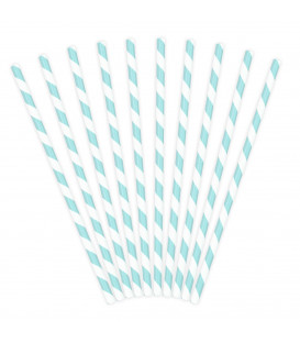 Cannucce Paper Straws Light Blue 10 Pz PartyDeco