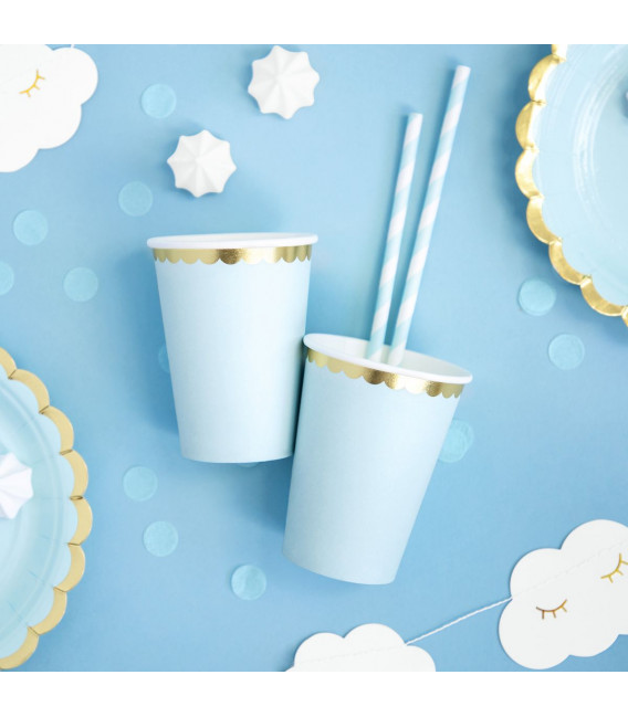 Cannucce Paper Straws Light Blue 10 Pz PartyDeco