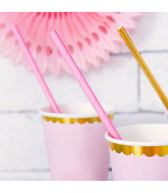 Cannucce Paper Straws Light Pink 10 Pz PartyDeco