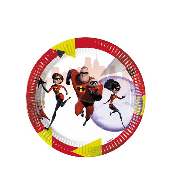 Piatto grande di carta 23 cm INCREDIBLES 2 Disney