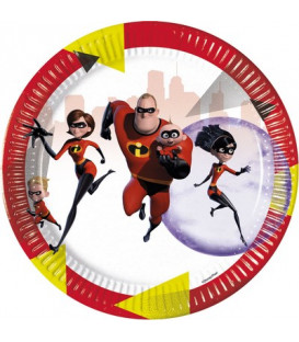 Piatto grande di carta 23 cm INCREDIBLES 2 Disney