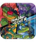 Piatto quadrato di carta 23 cm Tartarughe Ninja TMNT