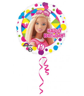 Pallone foil Standard 17" - 42 cm Barbie Sparkle Happy Birthday 1 pz