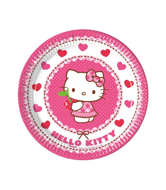 Piatto 20 cm Hello Kitty Hearts 8 pz