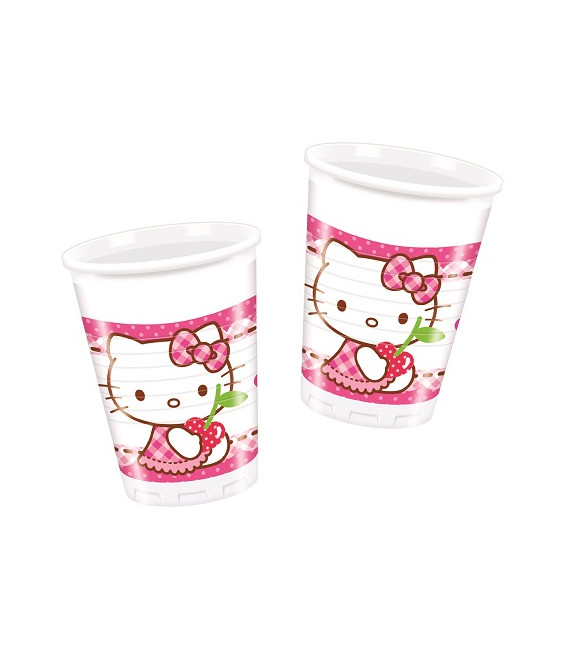 Bicchiere Plastica Hello Kitty Hearts 8 pz