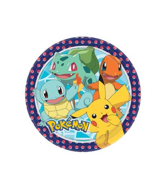 Piatto grande 23 cm Pokemon 8 pz