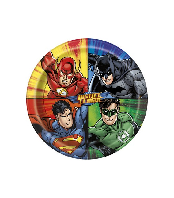 Piatto 23 cm Justice League 8 pz