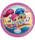 Piatto 23 cm Shimmer & Shine Glitter Friends 8 pz