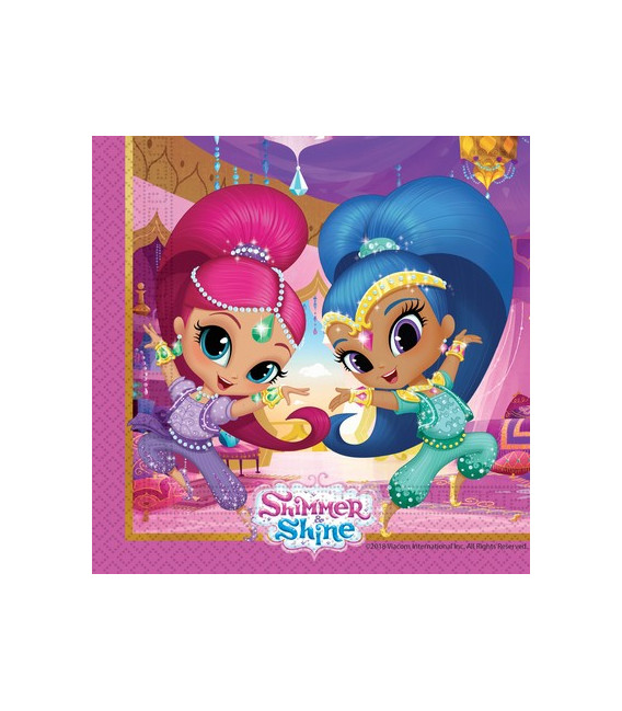 Tovagliolo 33 cm Shimmer & Shine Glitter Friends 3 confezioni