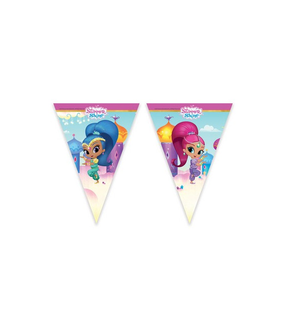 Festone bandierine plastica Shimmer & Shine Glitter Friends 1 pz