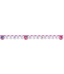 Festone Happy Birthday Shimmer & Shine Glitter Friends 1 pz