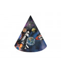 Cappello cono carta h. 15 cm Space 8 pz