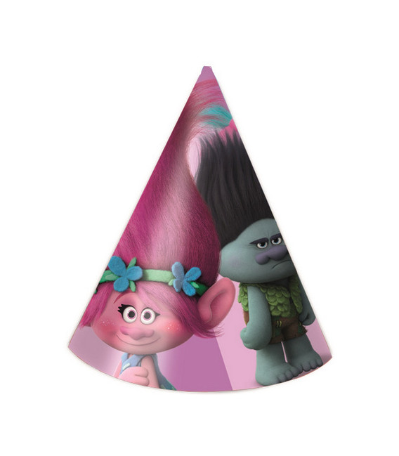 Cappello cono Trolls 6 pz