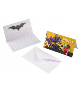 Inviti Lego Batman 14 x 8 cm 8 Biglietti 8 Buste