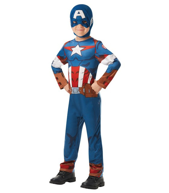 COSTUME CAPITAN AMERICA CON MASCHERA- 3/5 ANNI 1 pz