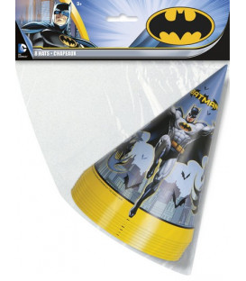 Cappello cartoncino cono Batman 8 pz