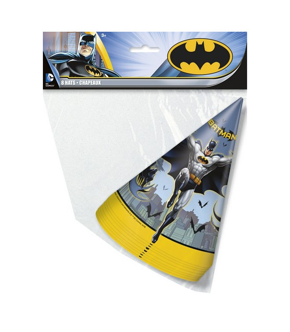 Cappello cartoncino cono Batman 8 pz