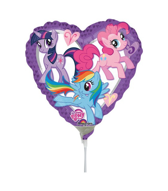 Pallone foil Mini 9" - 23 cm My Little Pony Heart - SI GONFIA AD ARIA