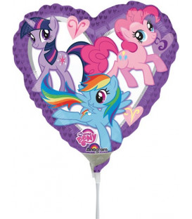 Pallone foil Mini 9" - 23 cm My Little Pony Heart - SI GONFIA AD ARIA