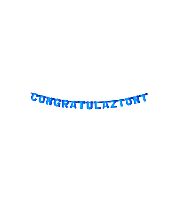 Festone Congratulazioni XL blu metallizzato 225 x 15 cm 1 pz