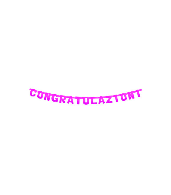 Festone Congratulazioni XL magenta metallizzato 225 x 15 cm 1 pz