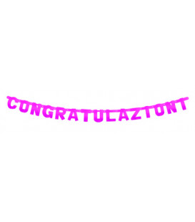 Festone Congratulazioni XL magenta metallizzato 225 x 15 cm 1 pz