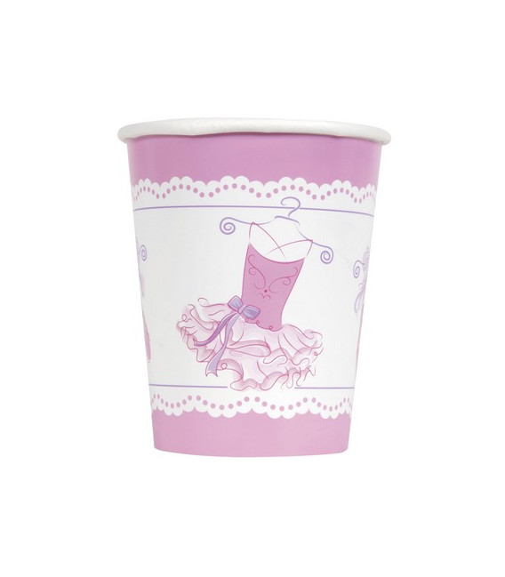 Bicchiere carta 266 ml Pink Ballerina 8 pz