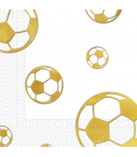 Tovagliolo 33 x 33 cm Calcio Football Gold 3 confezioni