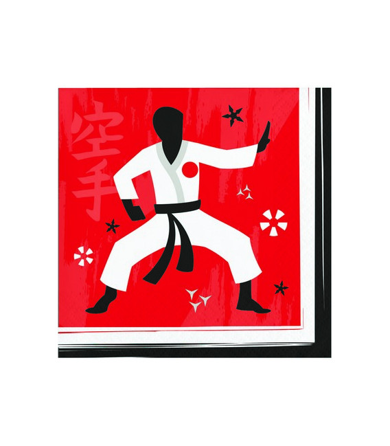 Tovagliolo 25 x 25 cm Karate 3 confezioni