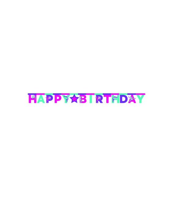 Festone Happy Birthday 300 x 17 cm Ginnastica 1 pz