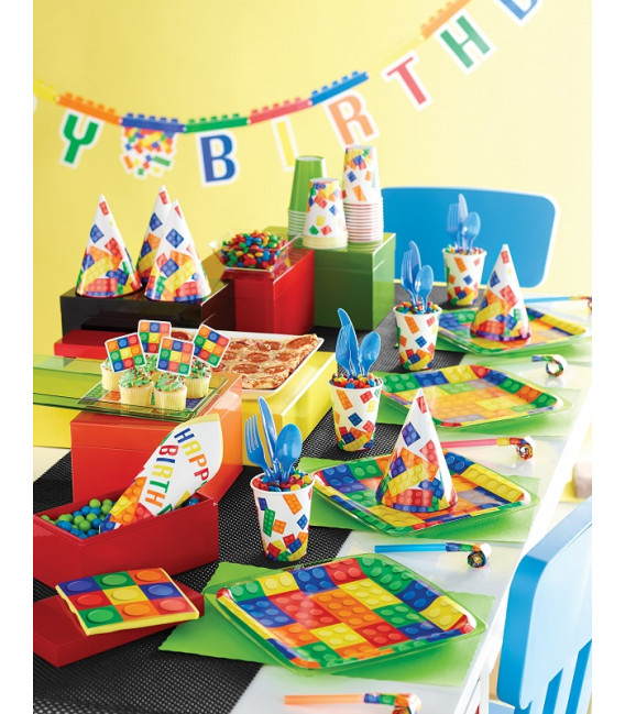 Tovaglia plastica 137 x 260 cm Block Party 1 pz