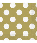 Tovagliolo Pois Oro Bianchi 33 x 33 cm 3 confezioni