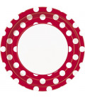 Piatto 23 cm Rosso Pois Bianchi 8 pz