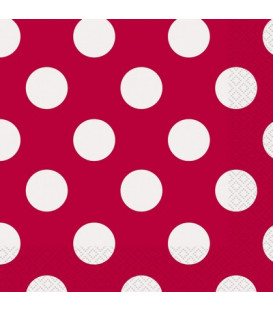 Tovagliolo 33 x 33 cm Rosso Pois Bianchi 3 confezioni