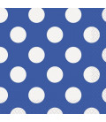 Tovagliolo 25 x 25 cm Blu Pois Bianchi 3 confezioni