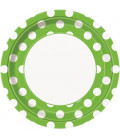 Piatto 23 cm Verde Lime Pois Bianchi 8 pz