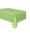 Tovaglia plastica 137 x 274 cm Verde Lime Pois Bianchi 1 pz