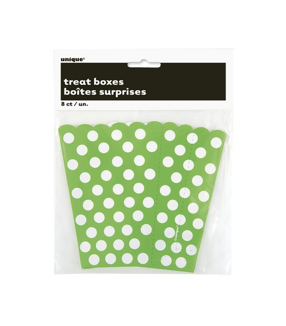 Contenitore 12 x 8 cm Verde Lime Pois Bianchi 8 pz